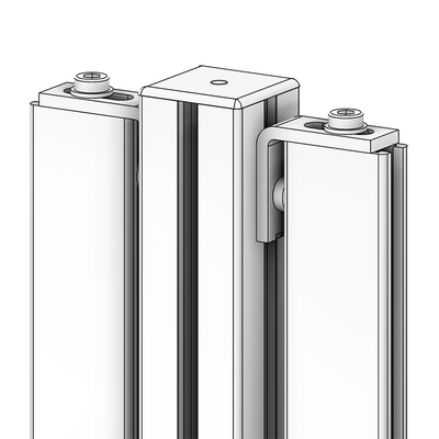 41-440-1 MODULAR SOLUTIONS ALUMINUM BRACKET<BR>GUARD UNIT FIXING ANGLE 19 AR W/HARDWARE